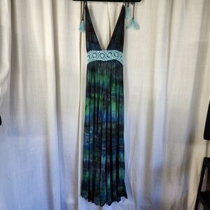 Fashion Nova Tie-Dye Jumpsuit with Blue Accents